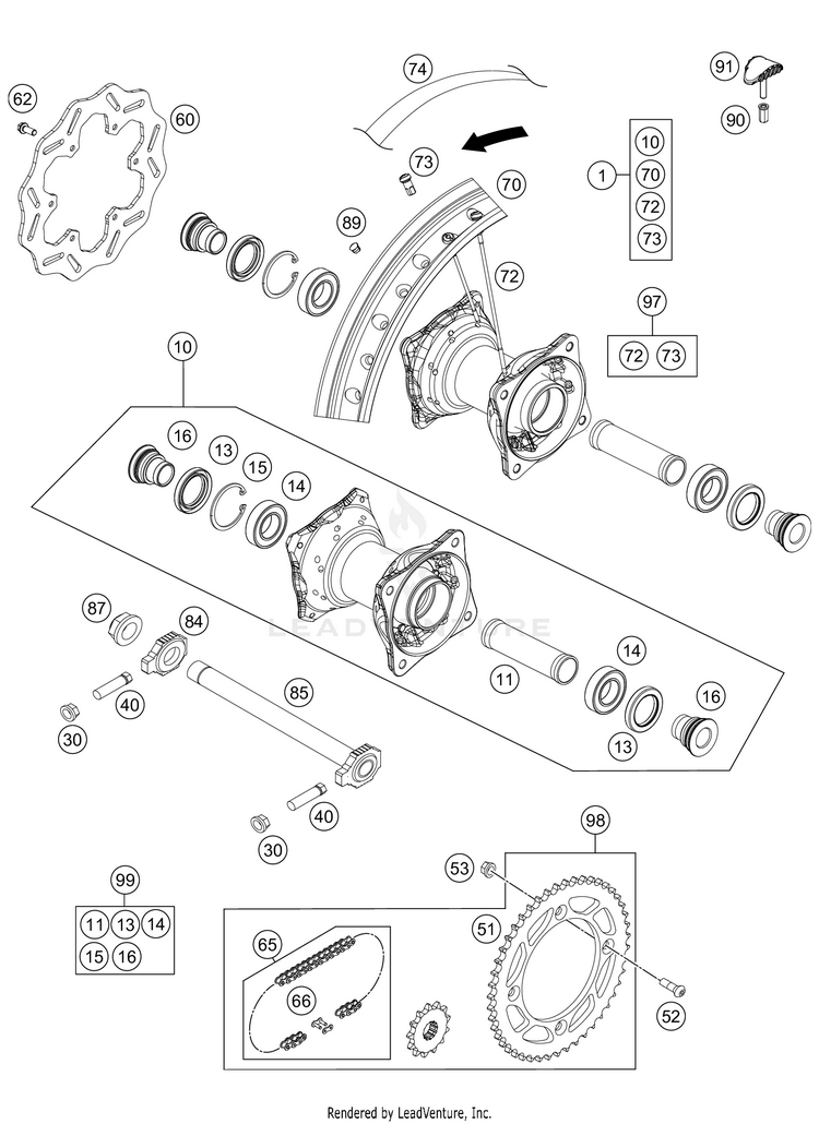 Rear Wheel TC 85 CHASSIS - 2021 Schematic