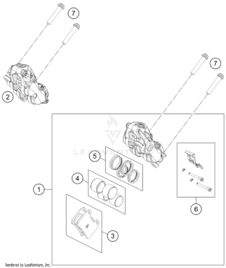 Front Brake Caliper SVARTPILEN 801 CHASSIS - 2024 Schematic