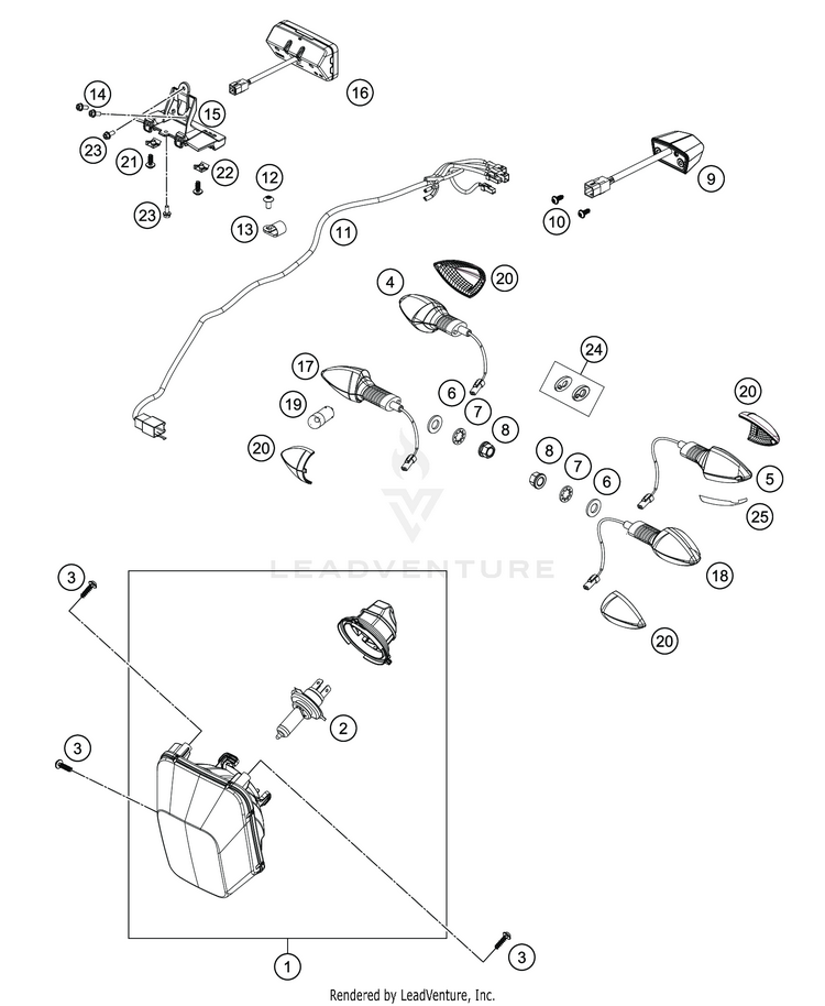 Lighting System 701 ENDURO CHASSIS - 2019 Schematic
