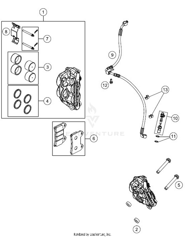 Front Brake Caliper 701 VITPILEN CHASSIS - 2018 Schematic