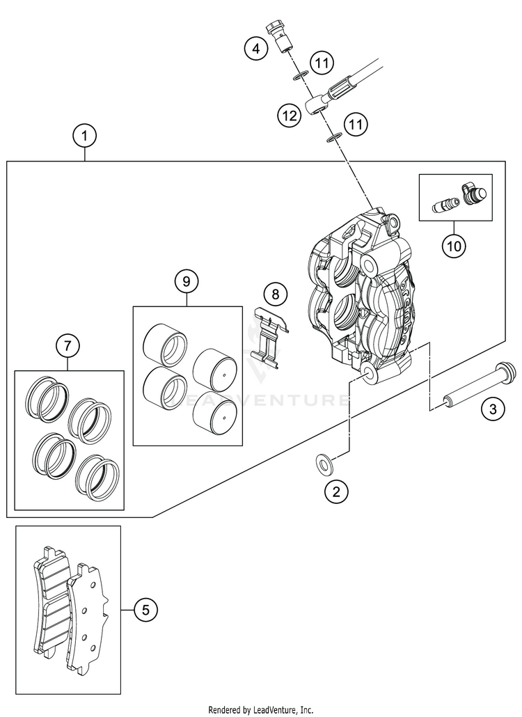 Front Brake Caliper FS 450 CHASSIS - 2020 Schematic