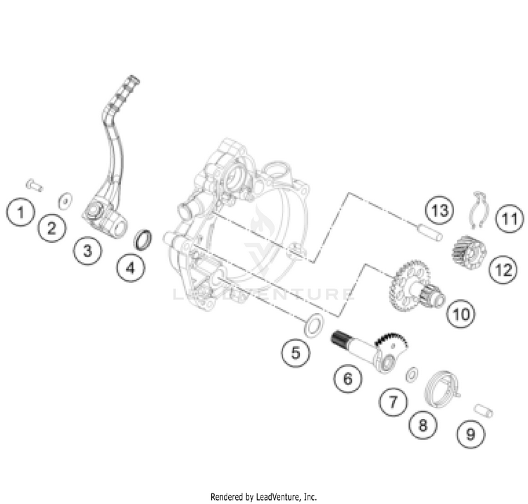 Kick Starter TC 50 ENGINE - 2024 Schematic