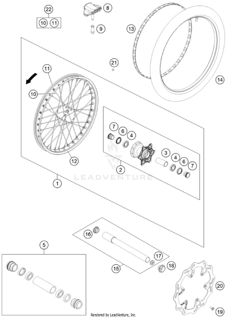 Front Wheel FC 350 CHASSIS - 2023 Schematic