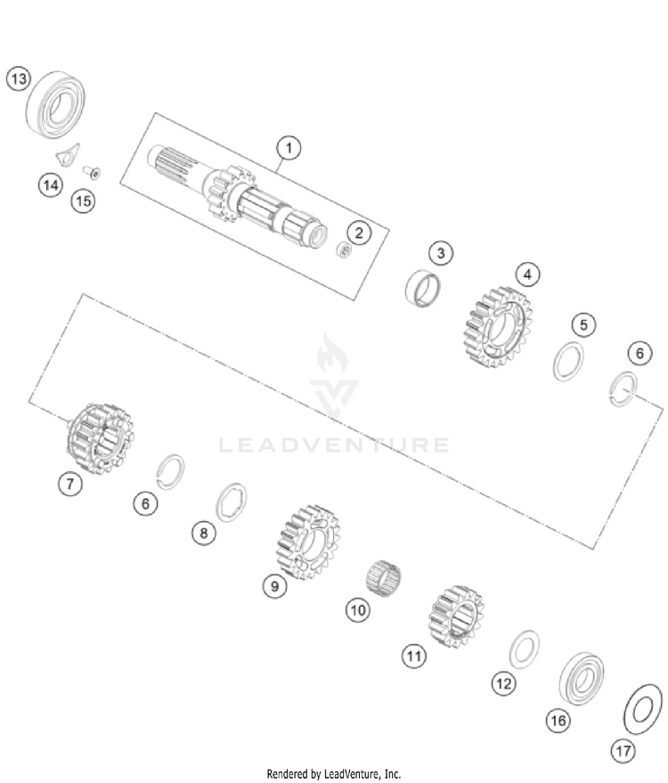 Transmission I - Main Shaft FC 350 Engine - 2023 Schematic