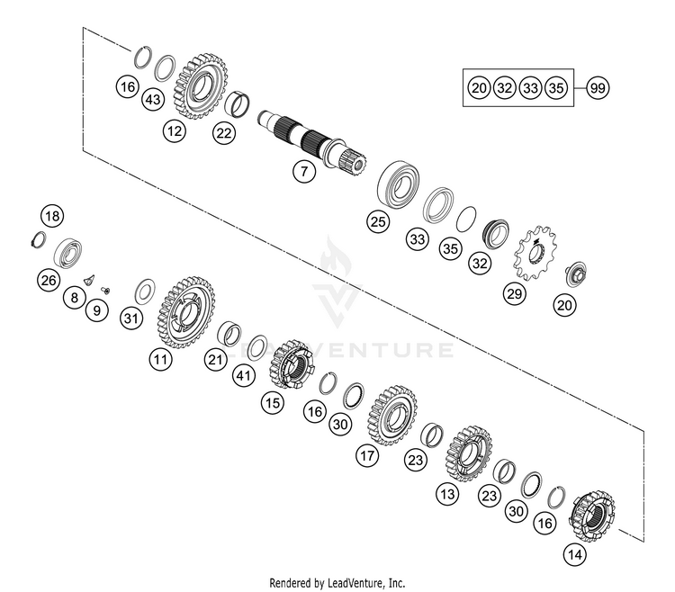 Transmission Ii - Countershaft FE 350 Engine - 2021 Schematic