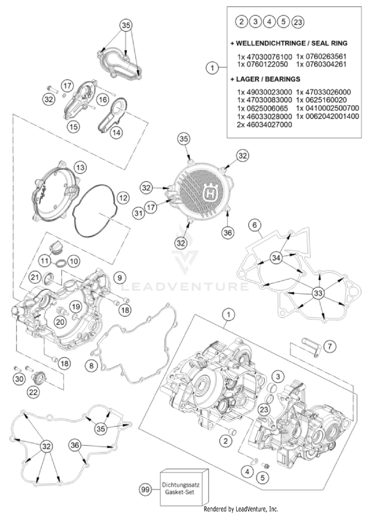 Engine Case TC 85 ENGINE - 2025 Schematic
