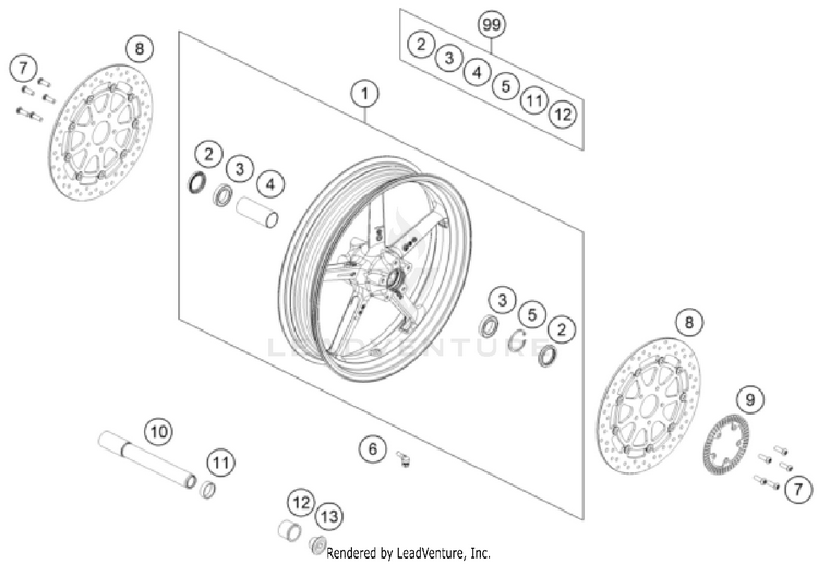 Front Wheel VITPILEN 801 - col.2 CHASSIS - 2025 Schematic
