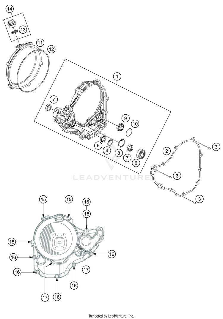 Clutch Cover FC 350 ENGINE - 2020 Schematic
