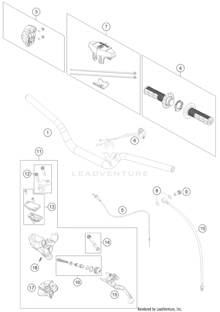 Handlebar, Controls TC 65 CHASSIS - 2023 Schematic