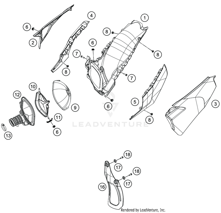Air Filter TC 250 CHASSIS - 2021 Schematic