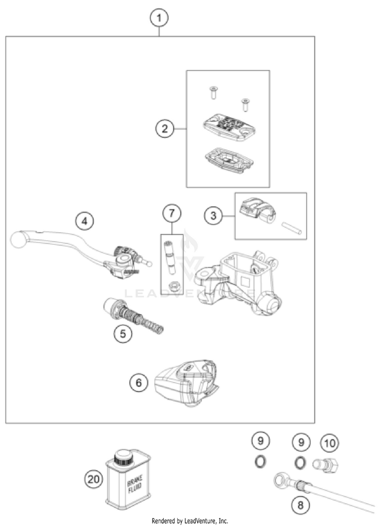 Front Brake Control FE 450 CHASSIS - 2025 Schematic