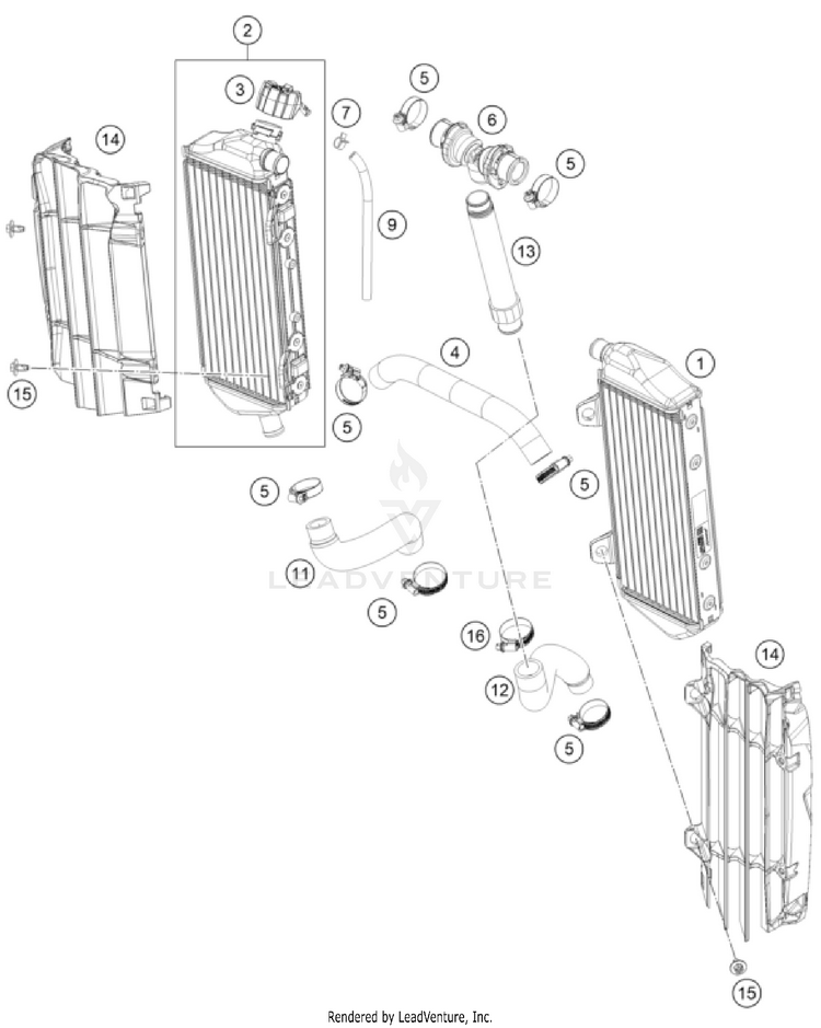 Cooling System FX 350 ENGINE - 2023 Schematic
