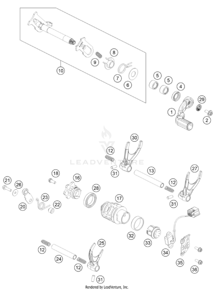 Shifting Mechanism FS 450 ENGINE - 2024 Schematic