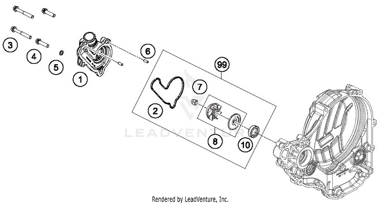 Water Pump FC 350 ENGINE - 2019 Schematic