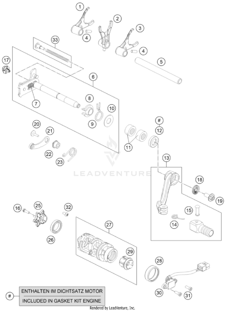 Shifting Mechanism 701 FE/FS US ENGINE - 2023 Schematic
