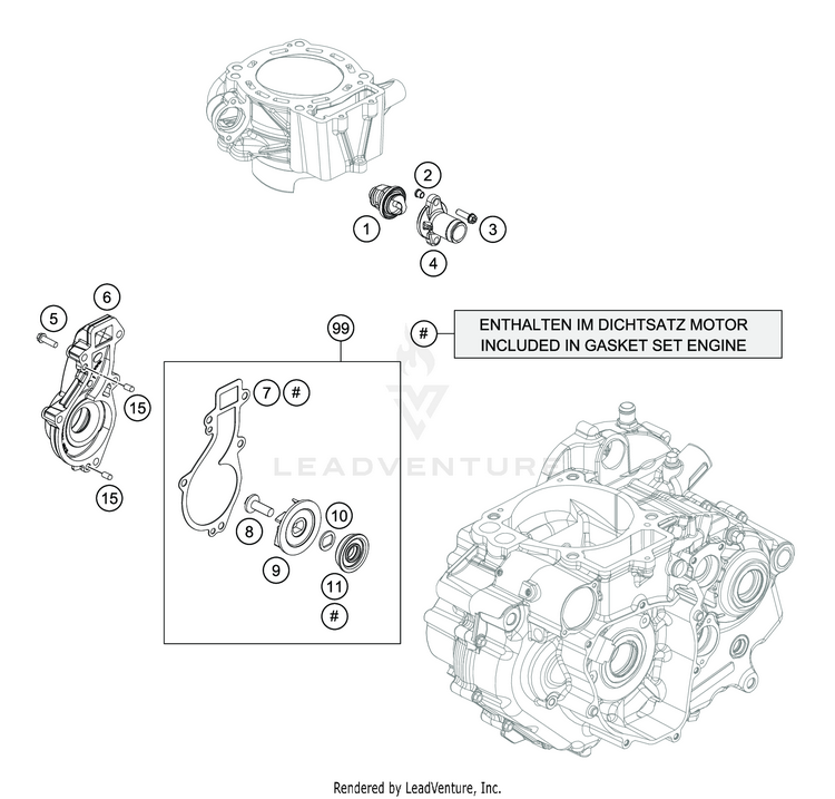 Water Pump 701 SUPERMOTO ENGINE - 2020 Schematic