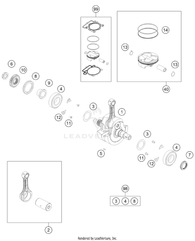 Crankshaft, Piston FX 350 ENGINE - 2023 Schematic