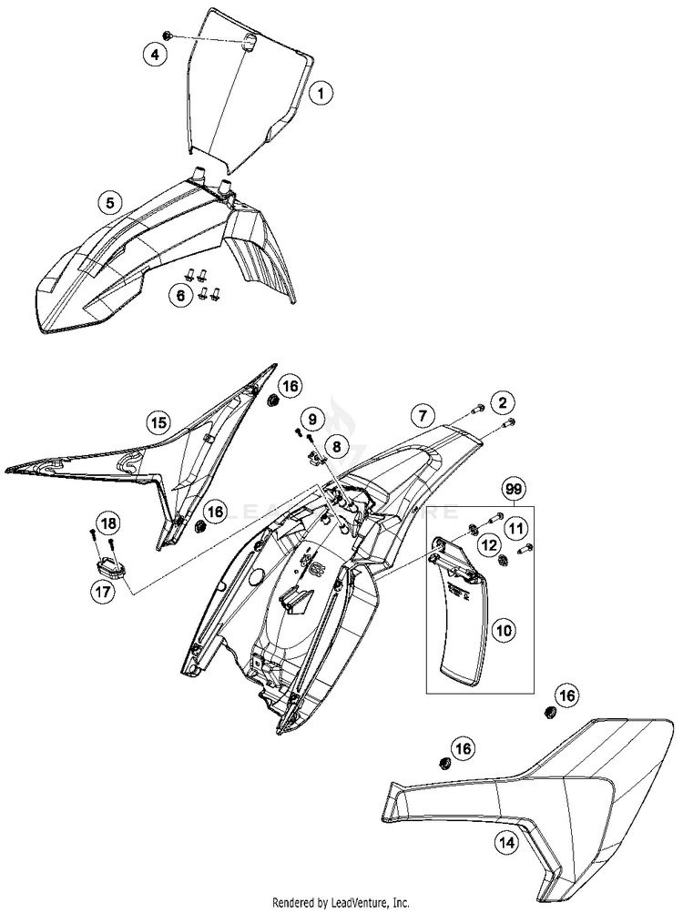 Mask, Fenders TC 65 CHASSIS - 2018 Schematic