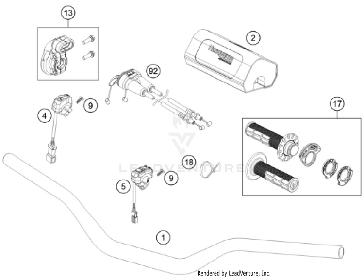 Handlebar, Controls FC 350 CHASSIS - 2023 Schematic