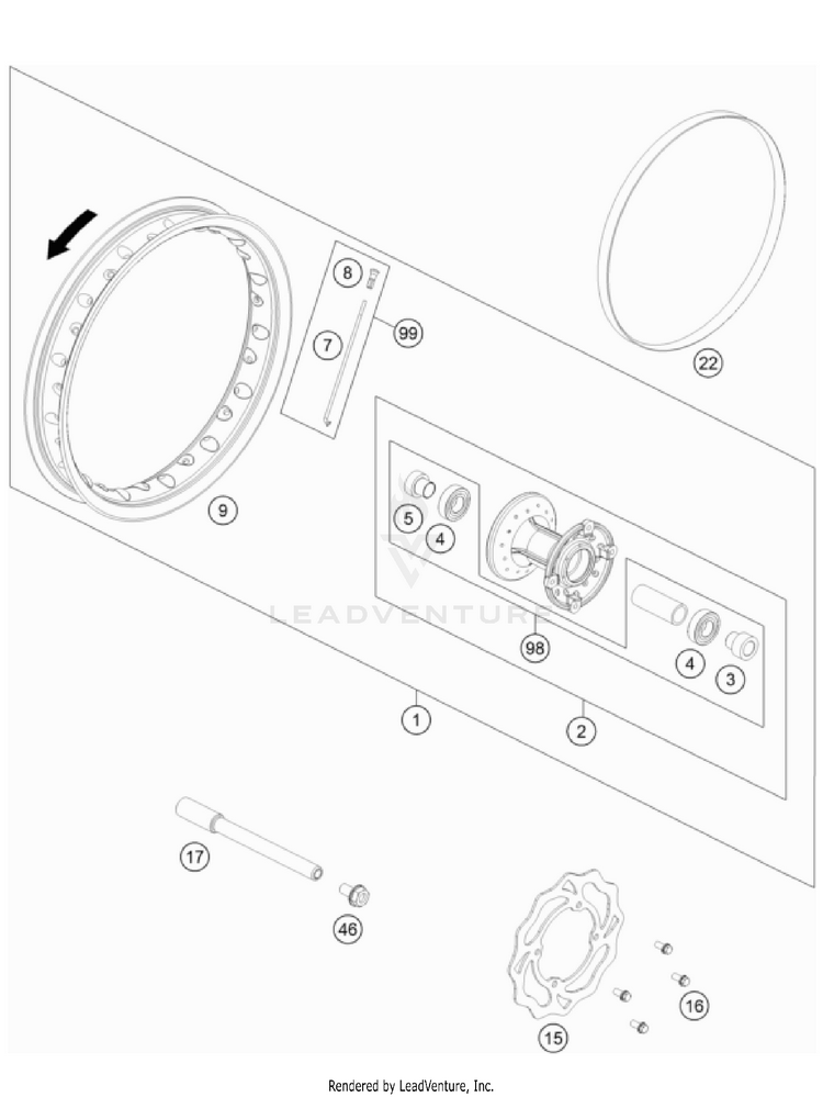 Front Wheel TC 50 MINI CHASSIS - 2023 Schematic