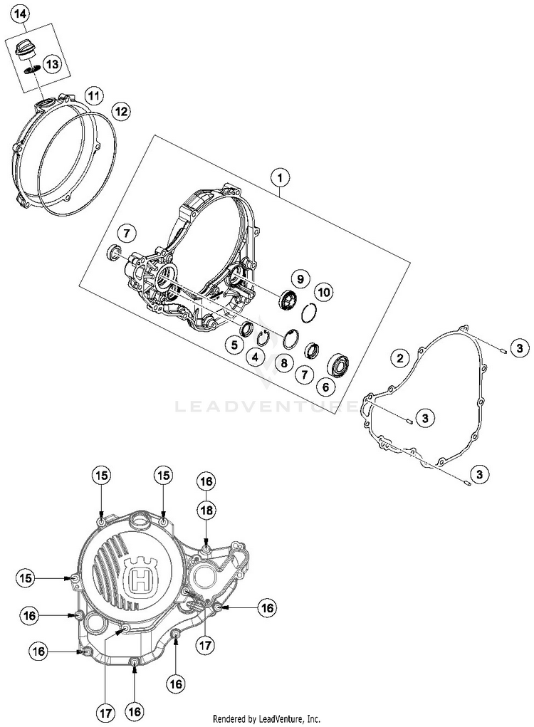Clutch Cover FC 250 ENGINE - 2019 Schematic