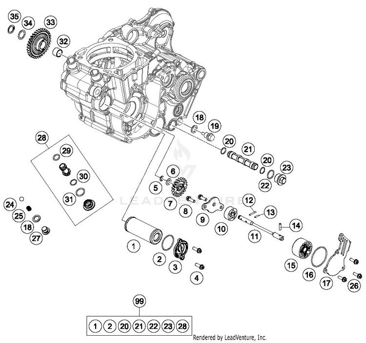 Lubricating System FE 450 ENGINE - 2019 Schematic