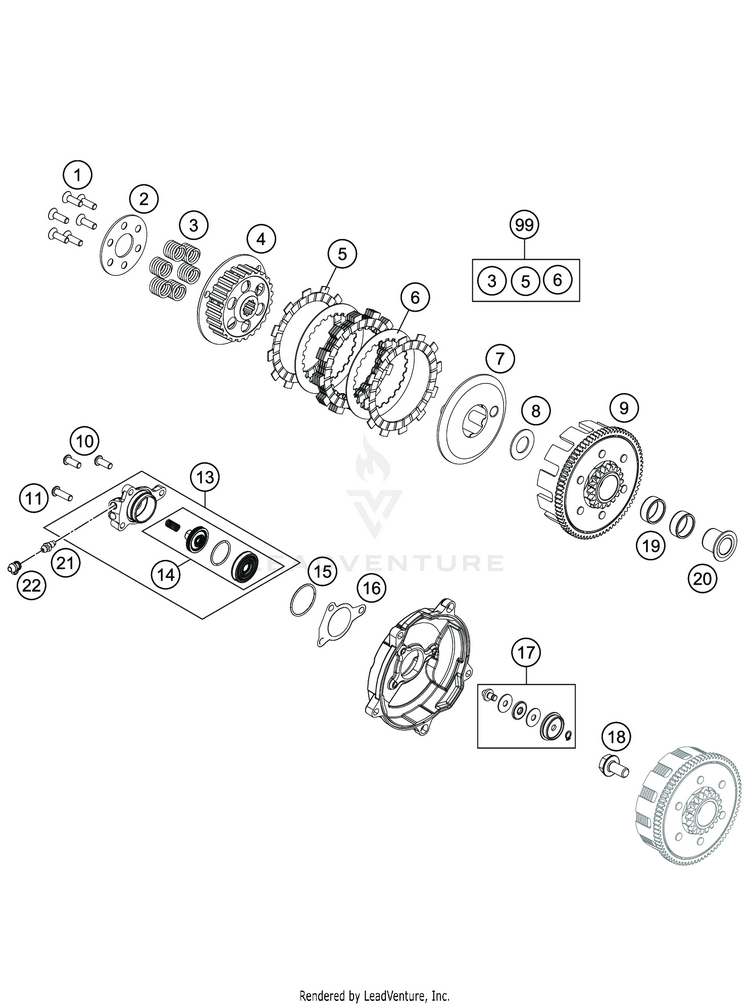 Clutch TC 65 ENGINE - 2020 Schematic