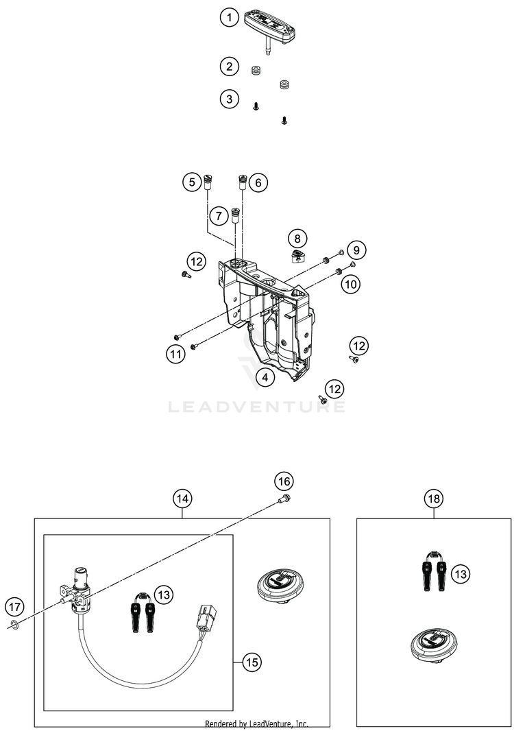 Instruments / Lock System 701 SUPERMOTO CHASSIS - 2019 Schematic