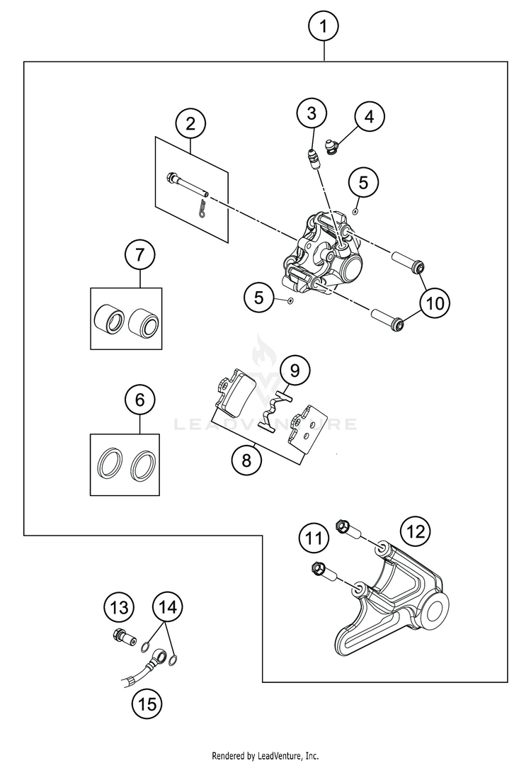 Rear Brake Caliper TC 85 19 16 CHASSIS - 2020 Schematic