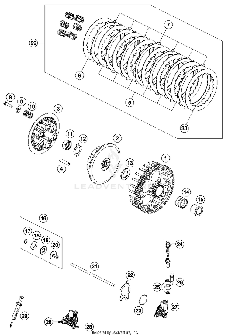 Clutch FC 350 ENGINE - 2018 Schematic