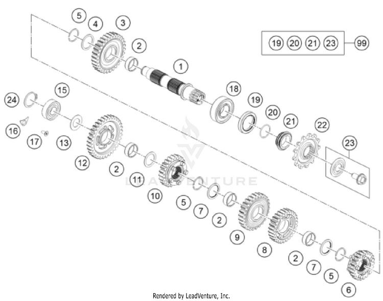 Transmission Ii - Countershaft FE 450 US ENGINE - 2026 Schematic