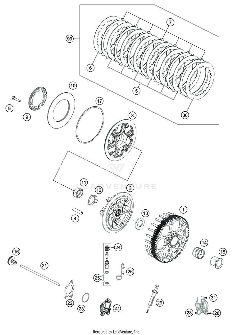 Clutch FC 350 ENGINE - 2020 Schematic