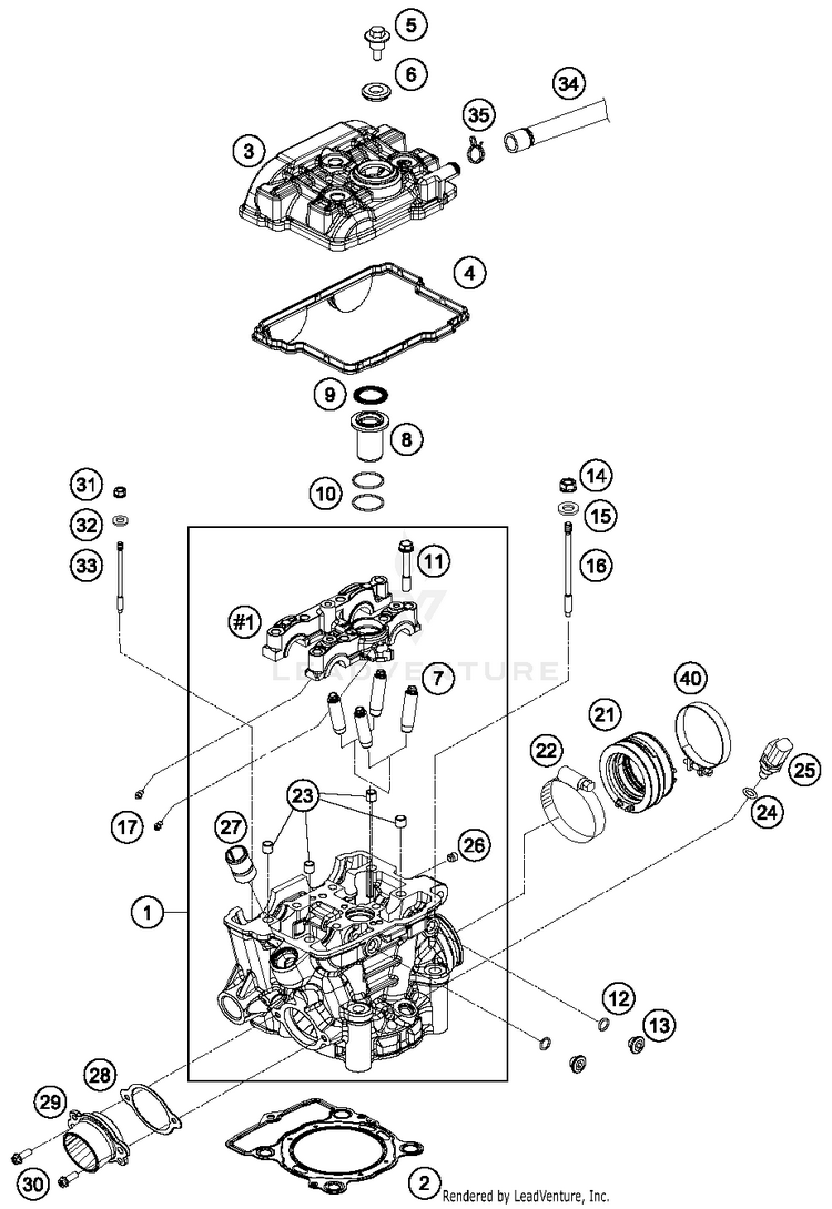 Cylinder Head FE 250 ENGINE - 2015 Schematic