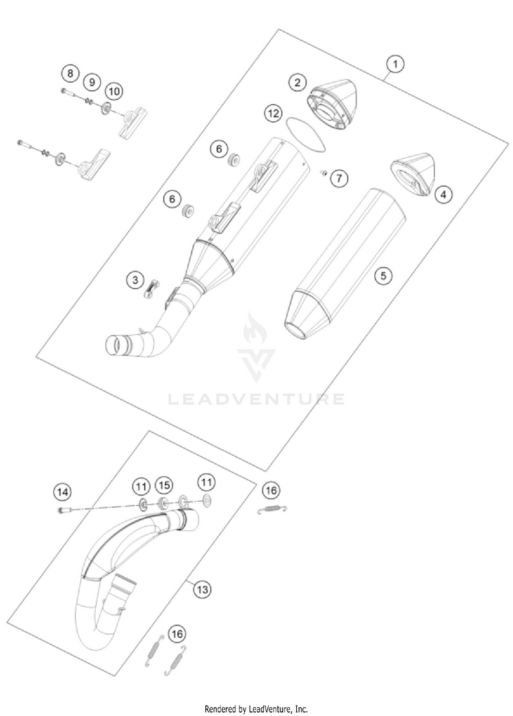 Exhaust System FX 450 CHASSIS - 2024 Schematic