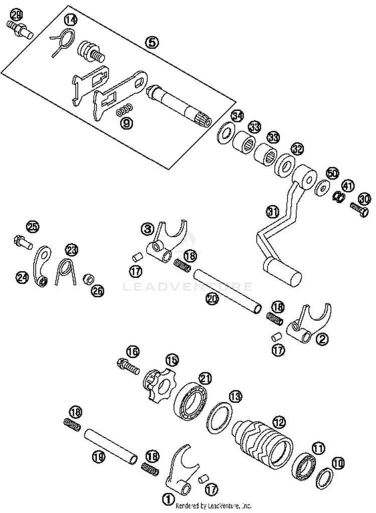 Shifting Mechanism TC 85 ENGINE - 2017 Schematic