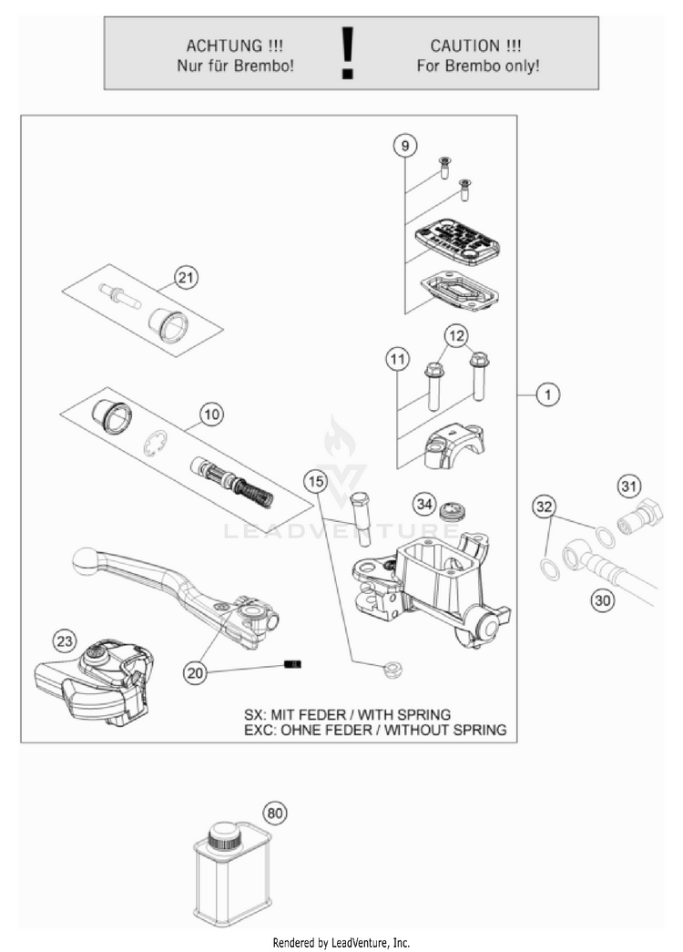 Front Brake Control FC 450 ROCKSTAR EDITION US CHASSIS - 2023 Schematic