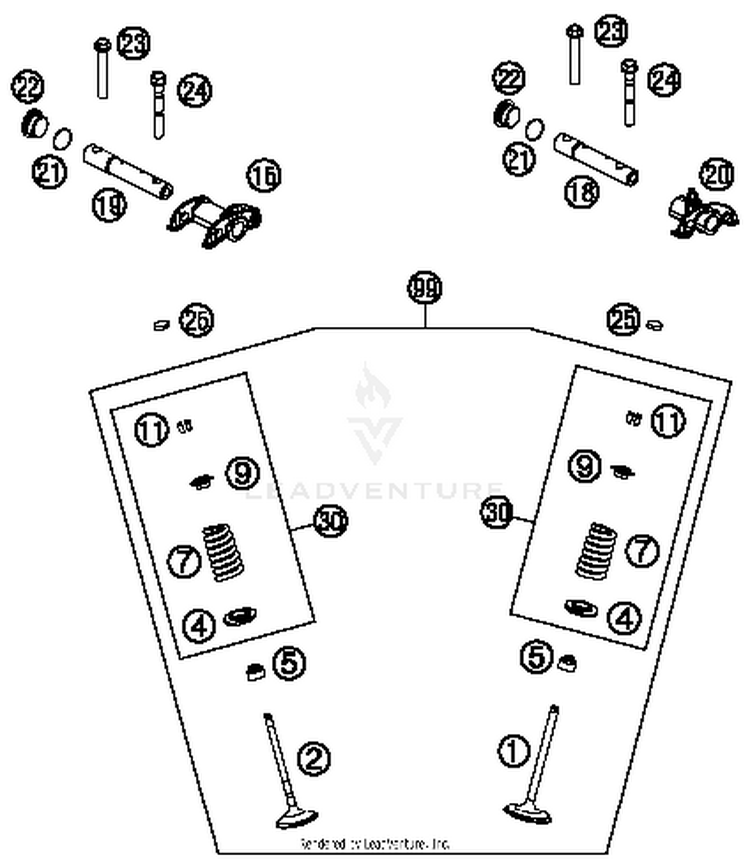 Valve Drive FC 450 ENGINE - 2015 Schematic
