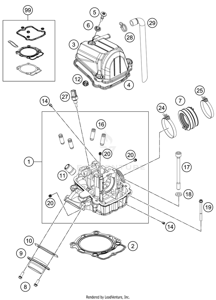 Cylinder Head FC 450 Engine - 2021 Schematic