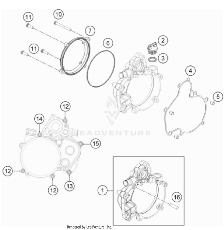 Clutch Cover TC 50 Mini Engine - 2023 Schematic