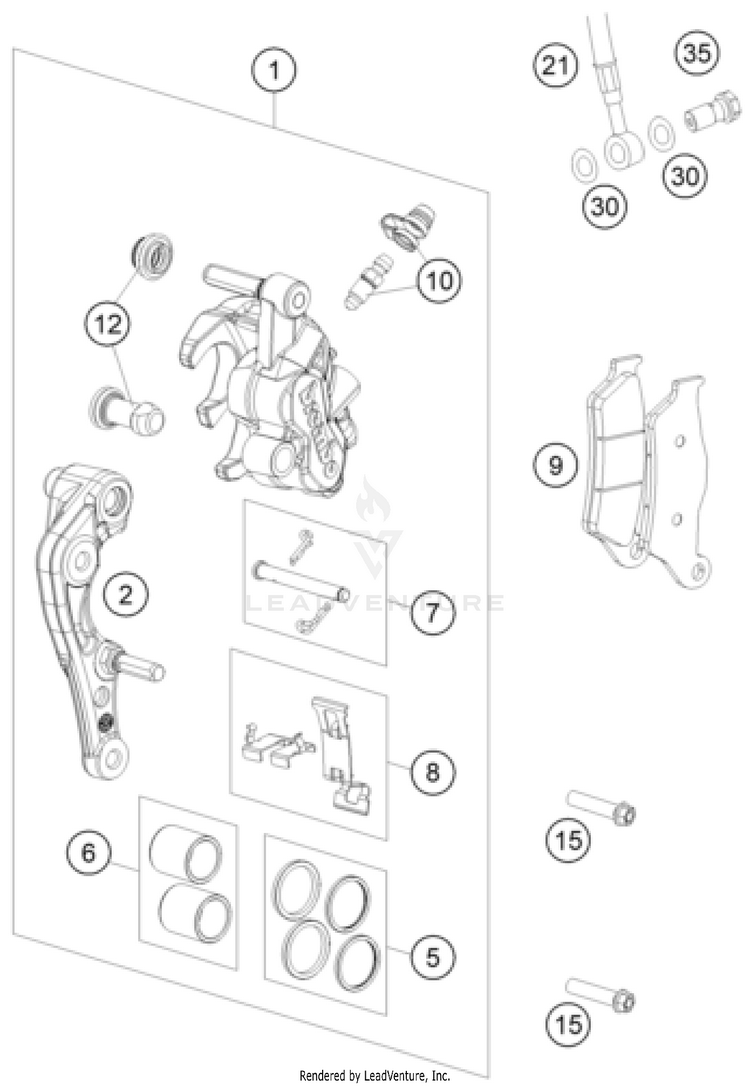 Front Brake Caliper Schematic