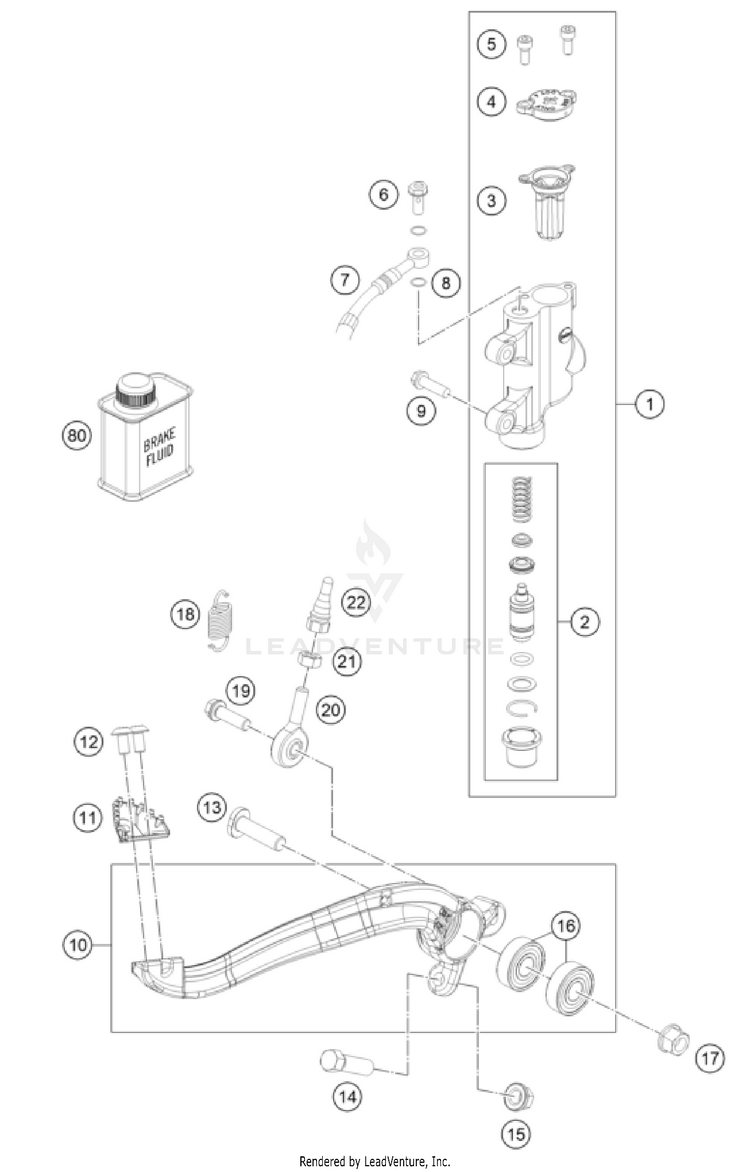 Rear Brake Control TC 85 19/16 CHASSIS - 2025 Schematic