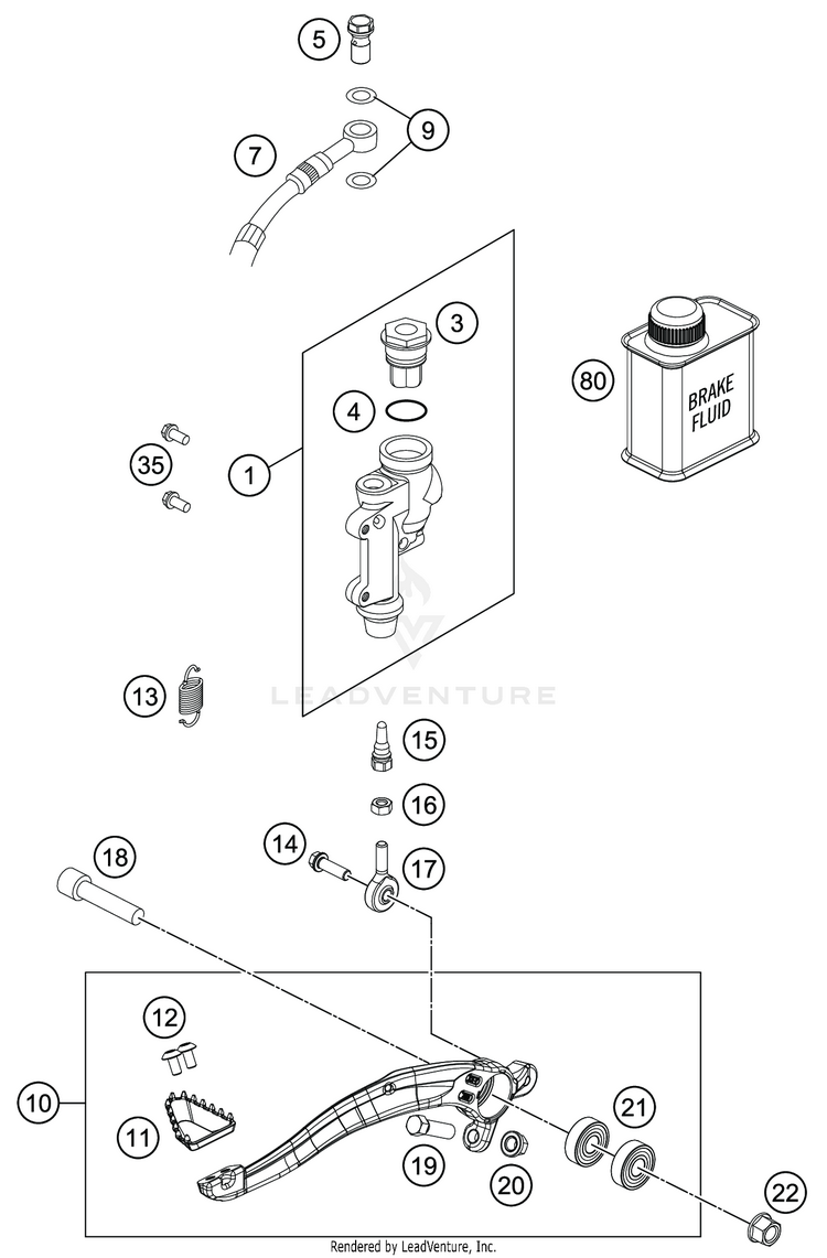 Rear Brake Control TC 250 CHASSIS - 2021 Schematic