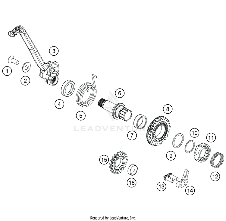 Kick Starter TC 125 ENGINE - 2020 Schematic