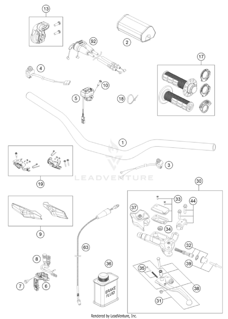 Handlebar, Controls FX 450 CHASSIS - 2022 Schematic