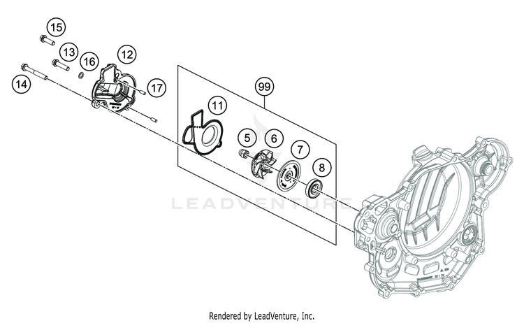 Water Pump FE 501s ENGINE - 2020 Schematic