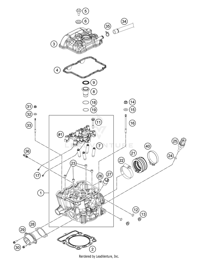 Cylinder Head FE 350 Engine - 2021 Schematic