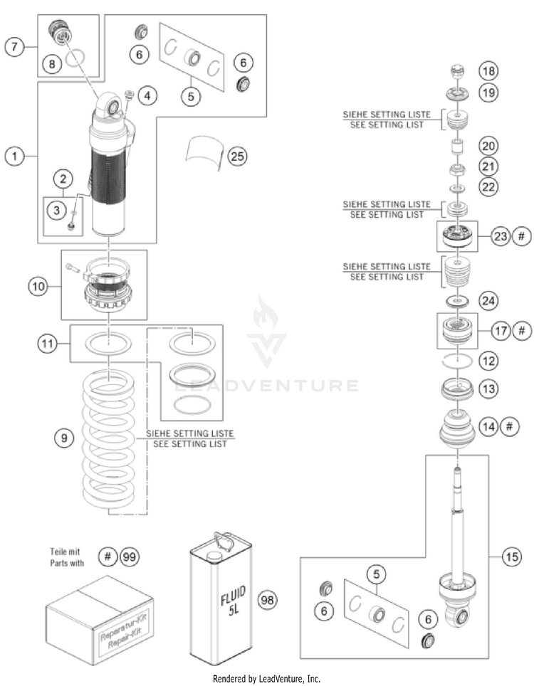 Shock Absorber Disassembled TC 85 17/14 CHASSIS - 2025 Schematic