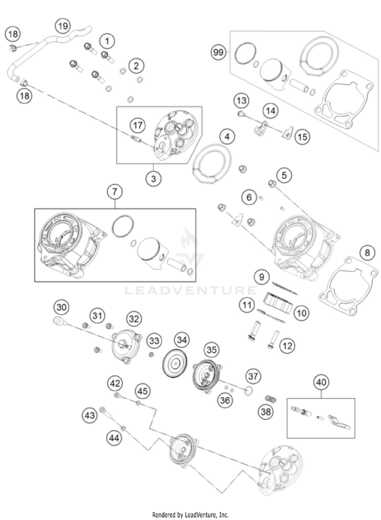 Cylinder, Cylinder Head TC 65 Engine - 2022 Schematic