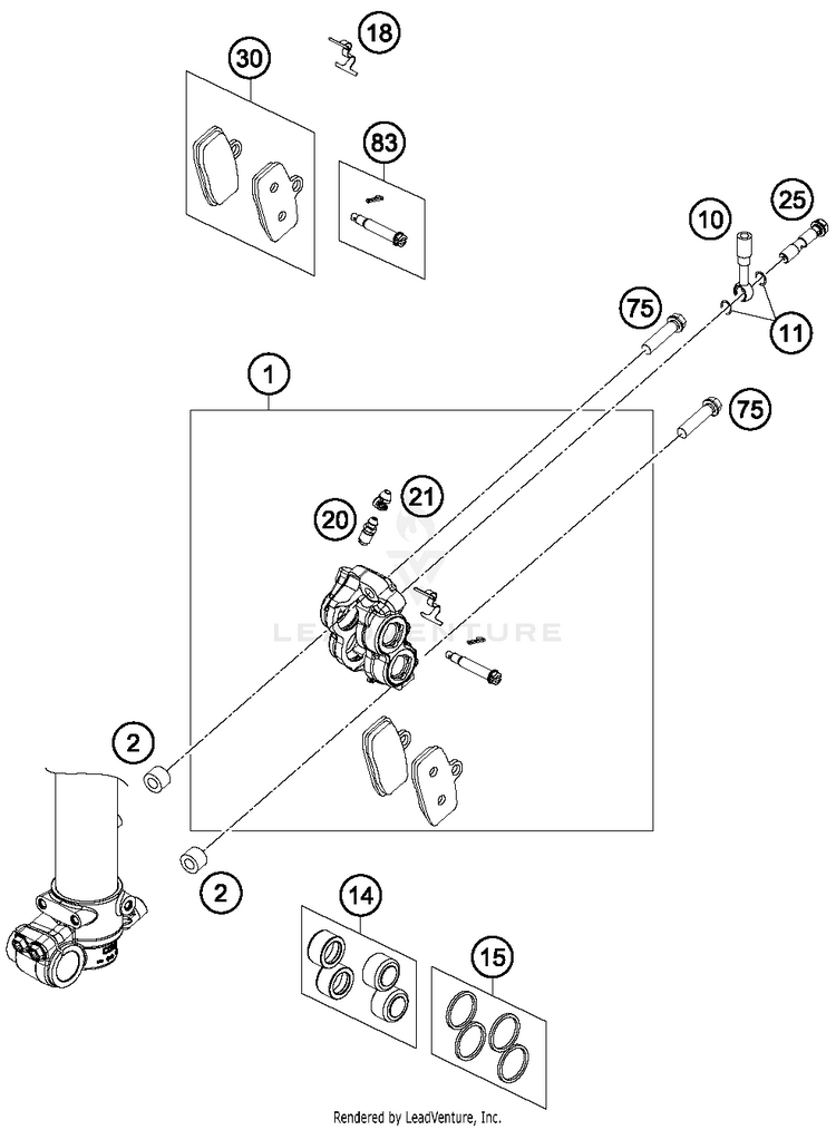 Brake Caliper Front TC 85 CHASSIS - 2018 Schematic
