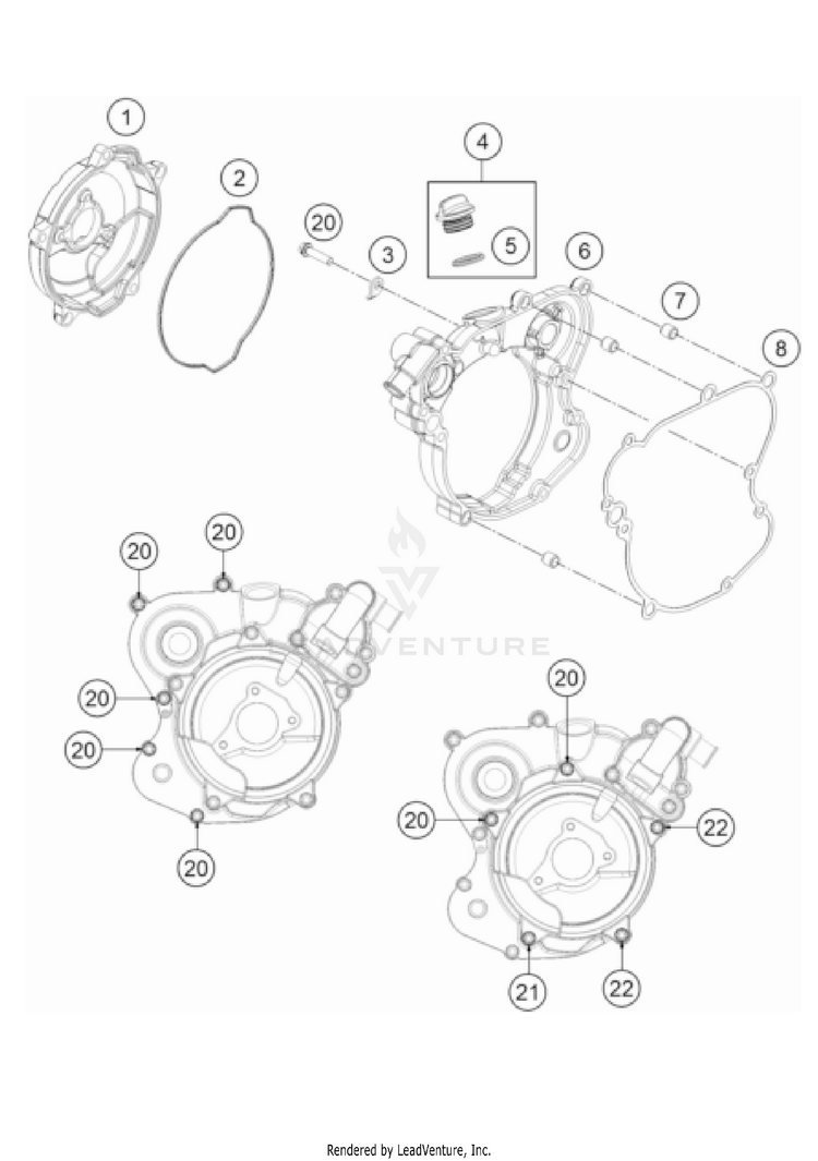 Clutch Cover TC 65 Engine - 2023 Schematic